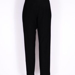 Eileen Fisher Jersey Knit Stretch Straight Black Pull On Dress Pants SZ L